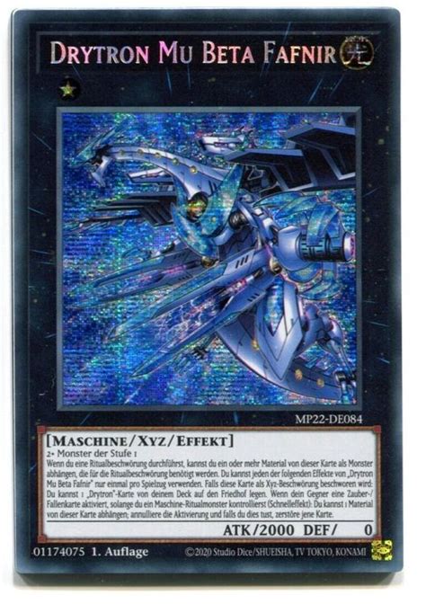 Yu Gi Oh Drytron Mu Beta Fafnir Prismatisch Secret Rare Mp Kaufen