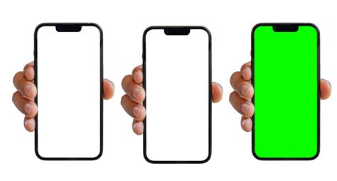 Smartphone Mockup On Transparent Background Hand Holding Mobile Phone