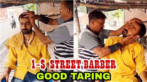 Indian Barber Street Barber Good Massage For Relaxing Head Hand Body