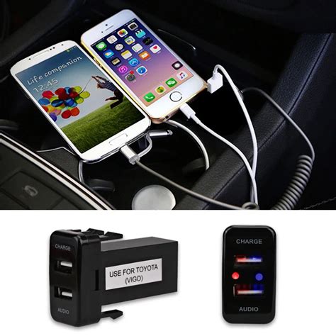 For Toyota Hilux Vigo Usb Interface Dashboard Usb Port 5v 2 1a Phone Car Charger And Usb Audio