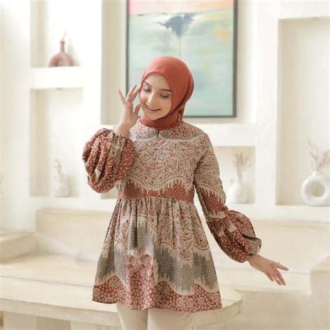 Jual Baju Batik Wanita Modern Terbaru Blouse Batik Wanita Kekinian