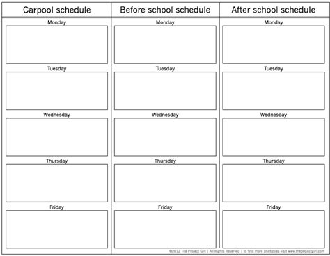 Carpool Calendar Template - Janna Loraine