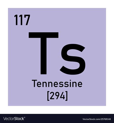 Tennessine chemical symbol Royalty Free Vector Image