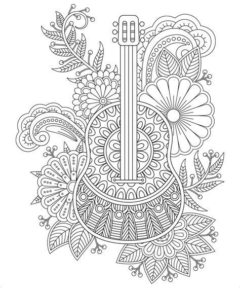 Coloriage Guitare Pour Adultes T L Charger Et Imprimer Gratuit Sur