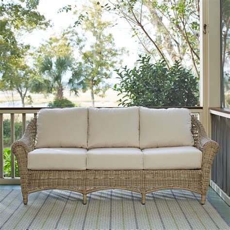 Birch Lane™ Lynwood Wicker Sofa With Sunbrella® Cushions And Reviews Wayfair