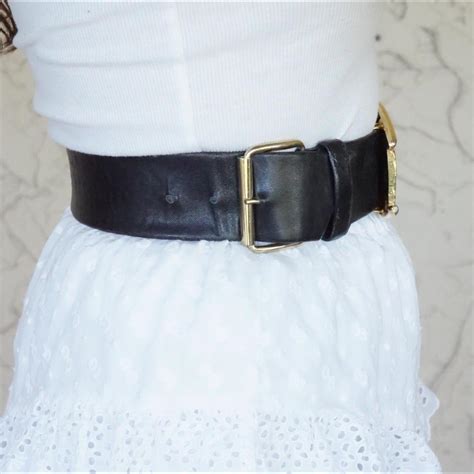 Jill Stuart Women S Black And Gold Belt Depop