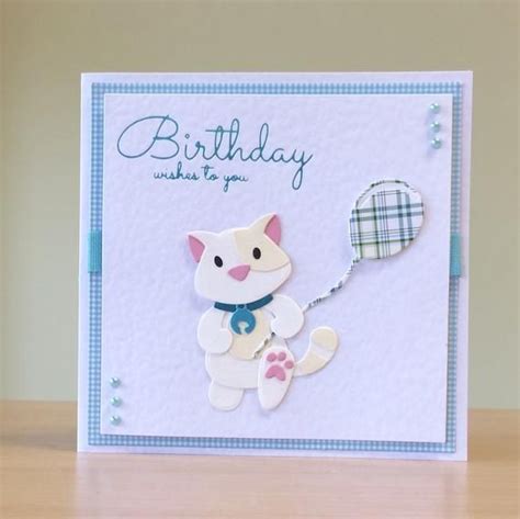 Birthday Card Handmade Cute Cat / Kitten Birthday Card for - Etsy ...