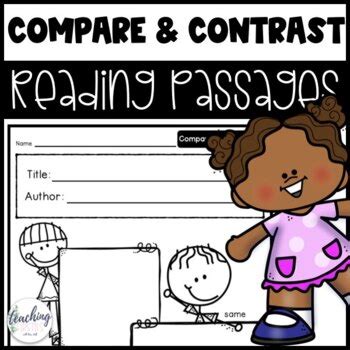 Compare And Contrast Reading Passages Graphic Organizers Bookmarks