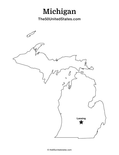 Free Printable State Map Of Michigan With Cities Labeled The 50