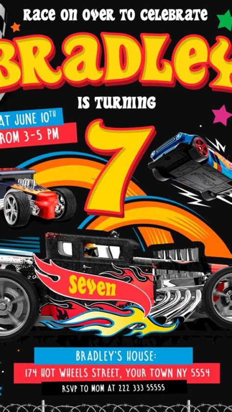 Hot Wheels Birthday Invitation