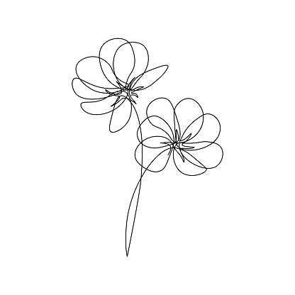 Abstract Flowers Stock Illustration - Download Image Now - Flower, Line ...