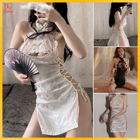 Jual Baju Tidur Lingerie Sexy Bodycon Dress Halter Lingeri Dress Gestring Midi Dress Elegant