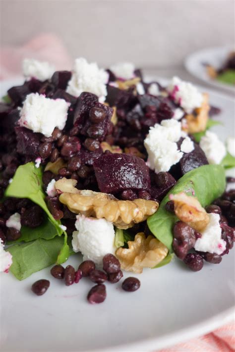 Beetroot Goats Cheese Lentil Salad A Dash Of Ginger