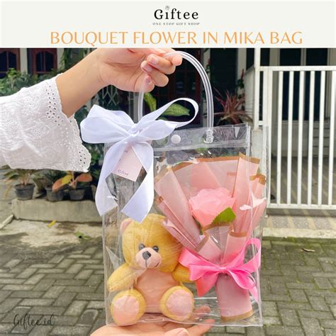 Jual Buket Bunga Dan Boneka Dalam Tas Mika Transparan Bouquet Flower