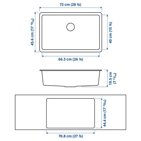 Kilsvikenlillviken Siyah 72x46 Cm Tek Gözlü Eviye Ikea