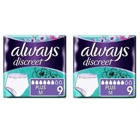 Always Discreet Pants Plus Medium Bulk Saver 2 Packs Of 9