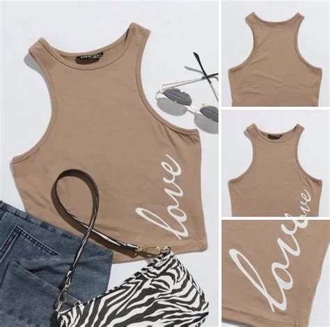 Graphic Letter Halter Top In Nude Color Women S Fashion Tops Others Tops On Carousell