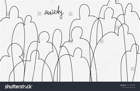 Minimalistic Sketch On Theme Society Idea Stock Vector (Royalty Free ...