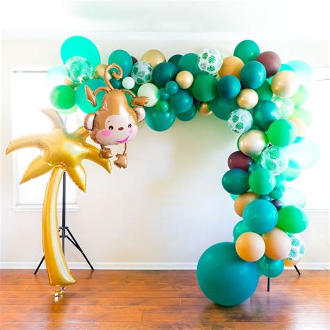 Diy Jungle Balloon Garland Diy Jungle Balloon Arch Monkey Etsy