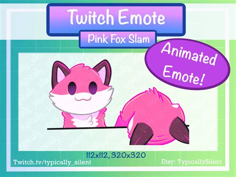 Emote Animado De Kawaii Pink Fox Headbang Facepalm Slam Etsy México