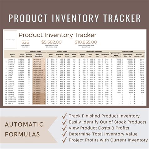 Inventory Tracker Small Business Bookkeeping Product Management ...