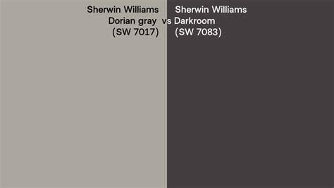 Sherwin Williams Dorian Gray Vs Darkroom Side By Side Comparison