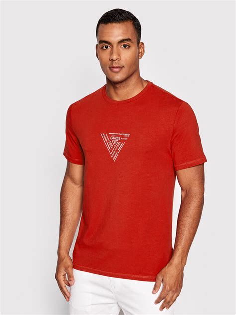 Guess T Shirt Jimmy M Yi J Czerwony Slim Fit Modivo Pl