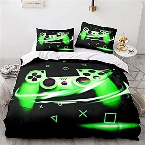 Xisnuient Parure De Lit 1 2 Personne 3D Gamepad Housse De Couette Gamer