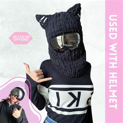 Cat Balaclava Helmet Protector Animal Ear Balaclava Cat Ears