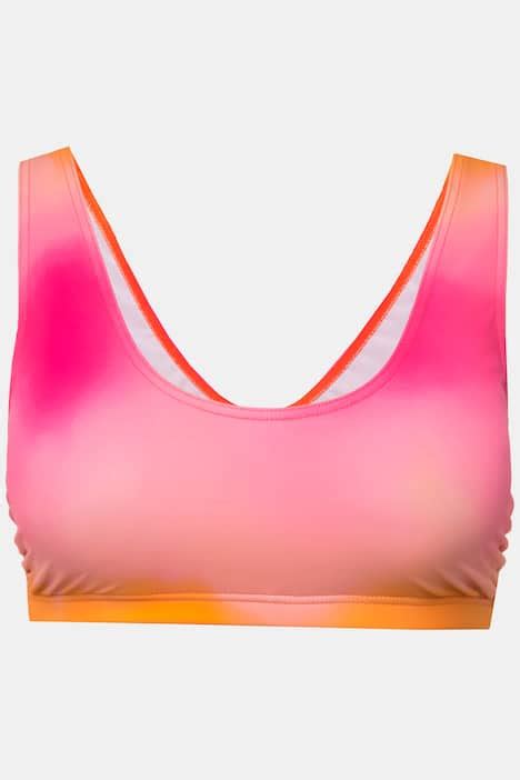 Top de bikini rellenos blandos extraíbles gradiente de color naranja rojizo Ulla Popken