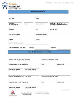 Fillable Online Bmf Hsb Student Application Pdf Fax Email Print Pdffiller