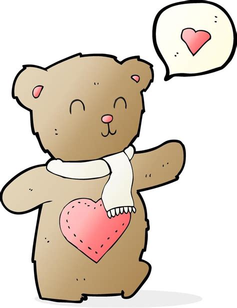 cartoon cute bear with love heart 12337239 Vector Art at Vecteezy