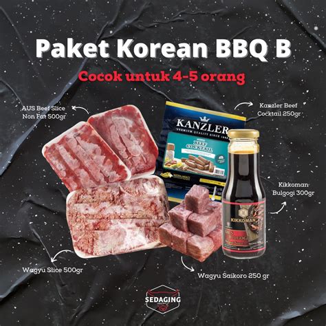 Jual Paket BBQ Beef Slice Paket Korean BBQ Daging Slice HEMAT 4 5