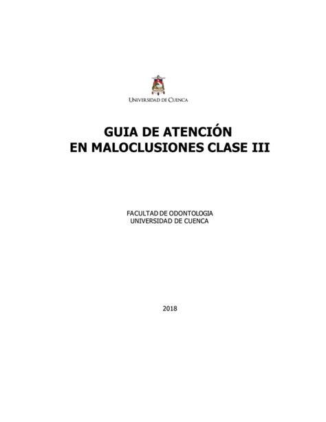 GUIA DE ATENCIÓN EN MALOCLUSIONES CLASE III PDF