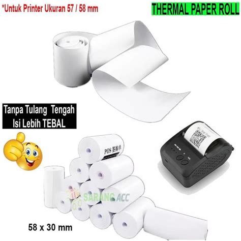 Jual Kertas Struck Printer Thermal X Mm Paket Isi Roll Shopee