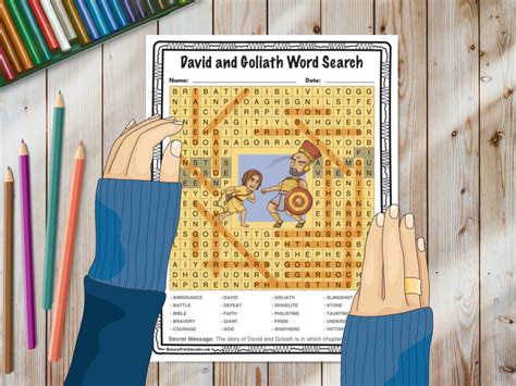 David And Goliath Word Search And Crossword Puzzle Activity Pack Etsy