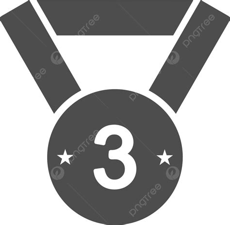 Bicolor Icon Of Third Place Medal From Set For Competition And