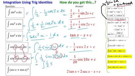 Integration 3 Using Trig Identities YouTube