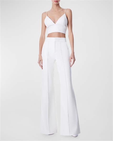 Alice Olivia Dylan Vegan Leather Wide Leg Pants Neiman Marcus