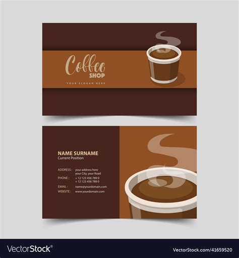 Coffee shop business card design template Vector Image