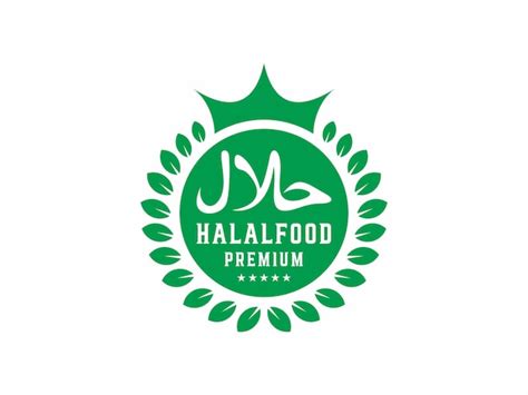 Premium Vector Halal Food Label Design Logo