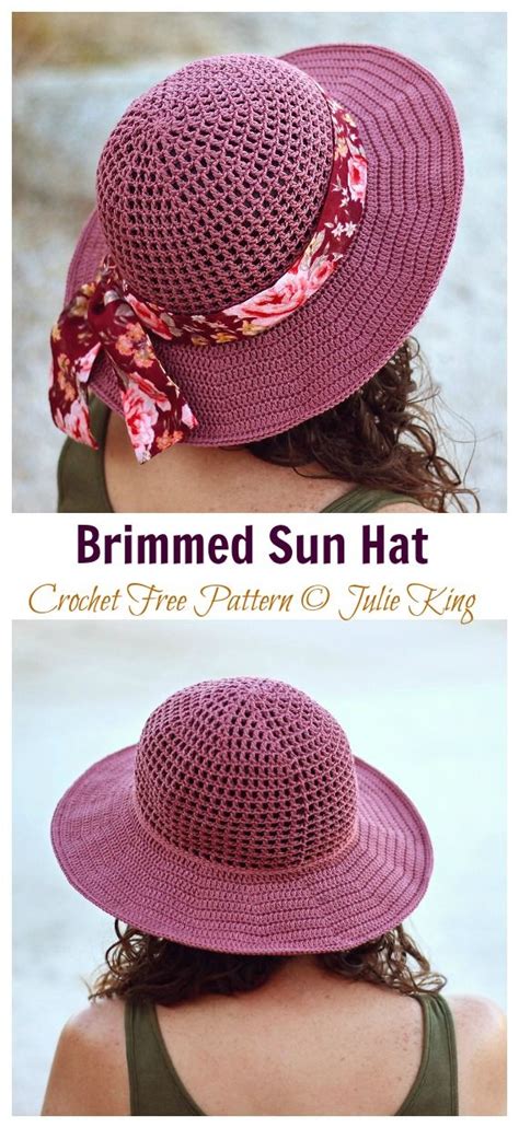 Brimmed Sun Hat Crochet Free Pattern Crochet And Knitting Crochet Hats Crochet Hats Free