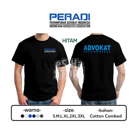 Jual Tshirt Kaos Peradi Rba Perhimpunan Advokat Indonesia Lawyer Bahan