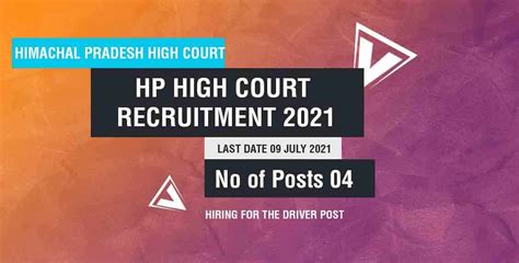 Hp High Court Recruitment Official Notification Apply Online