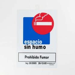 Cartel Colgador Prohibido Fumar Espacio Sin Humo X Cm A