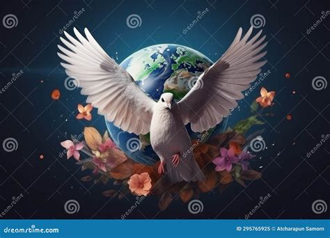 The Symbol is the Dove Logo for World Peace Day. Generative AI Stock ...