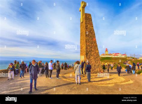 Cabo da Roca, Portugal - March 28, 2018: Monument declaring Cabo da ...