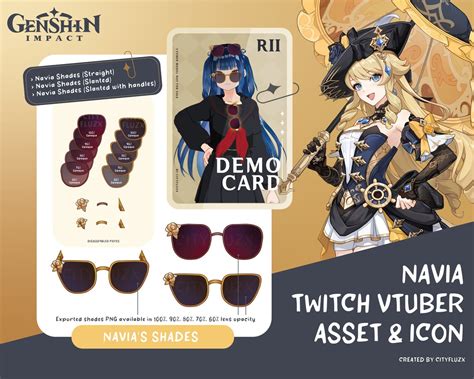 Navia Shades Vtuber Asset 2d Genshin Impact Sunglasses Etsy