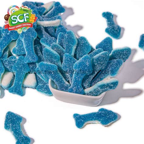 Animal blue and white shark shaped gummy candy - sweetcandyfactory