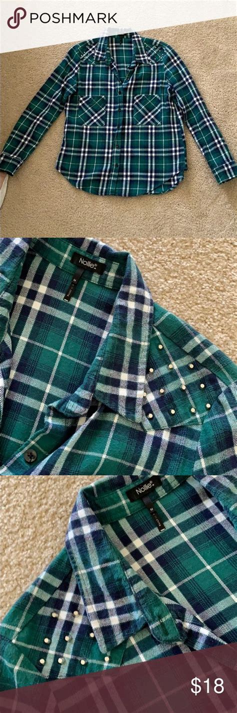 Studded Shoulder Flannel Flannel Colorful Shirts White Flannel